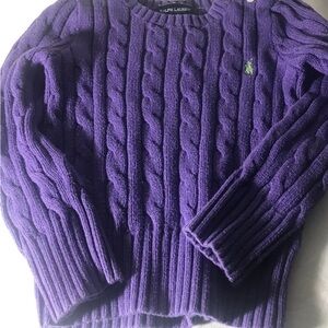 Ralph Lauren Kids Purple Cable Knit Sweater